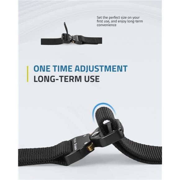 Tactical Belt, Work Belts for Men Military Webbing Riggers Web Belt Heavy-Duty - Picture 4 of 7